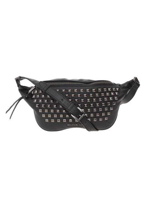 Michael Rhea Zip Pyramid Stud Belt Bag In Blossom